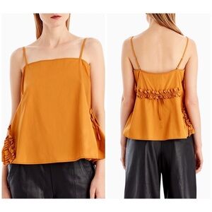 NWT Jason Wu Grey Ruffled Camisole Tank Top 6 burnt orange